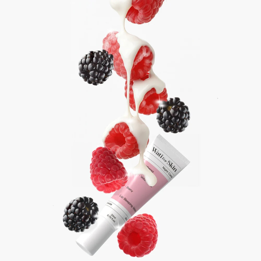 Máscara Labial Noturna Wati for Skin Panthenol Squalane Volufroshot Berry Lip Sleeping Mask 20ml