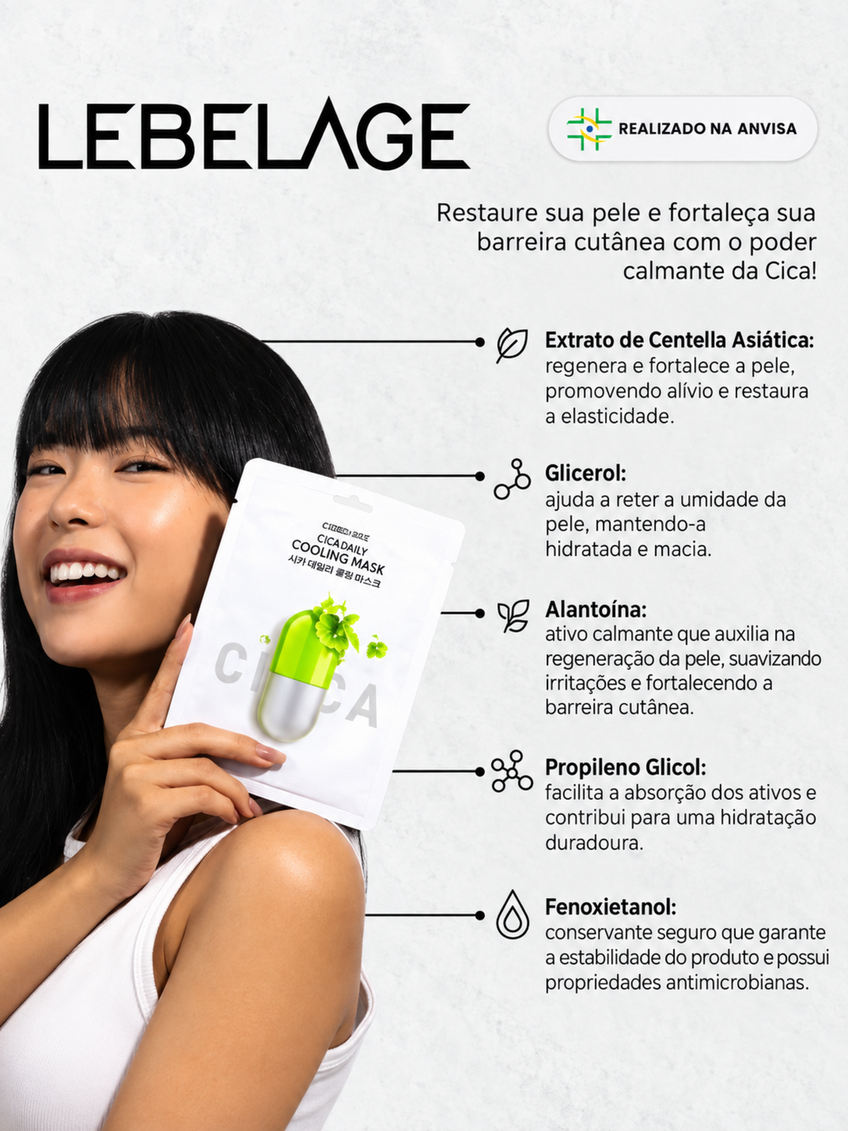 Lebelage Máscara Premium De Hidratação De Cápsula De CICA 28ml
