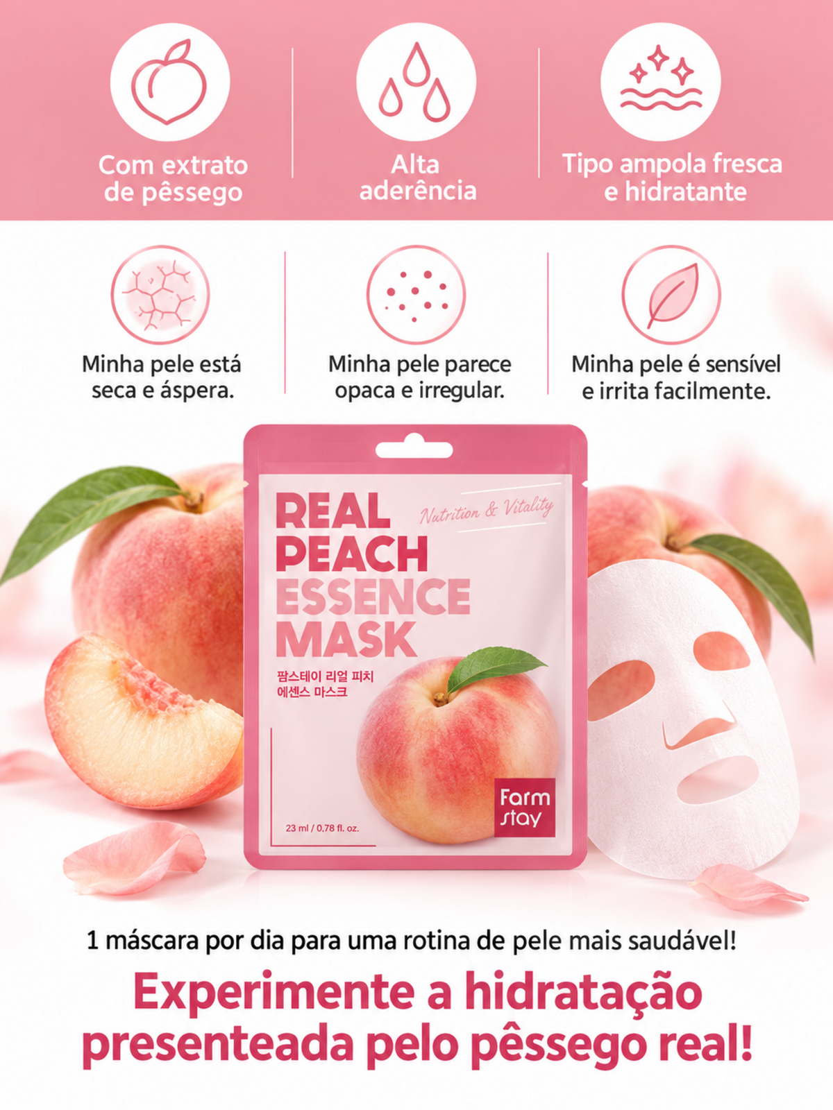 Farmstay Máscara Facial De Pêssego 23ml