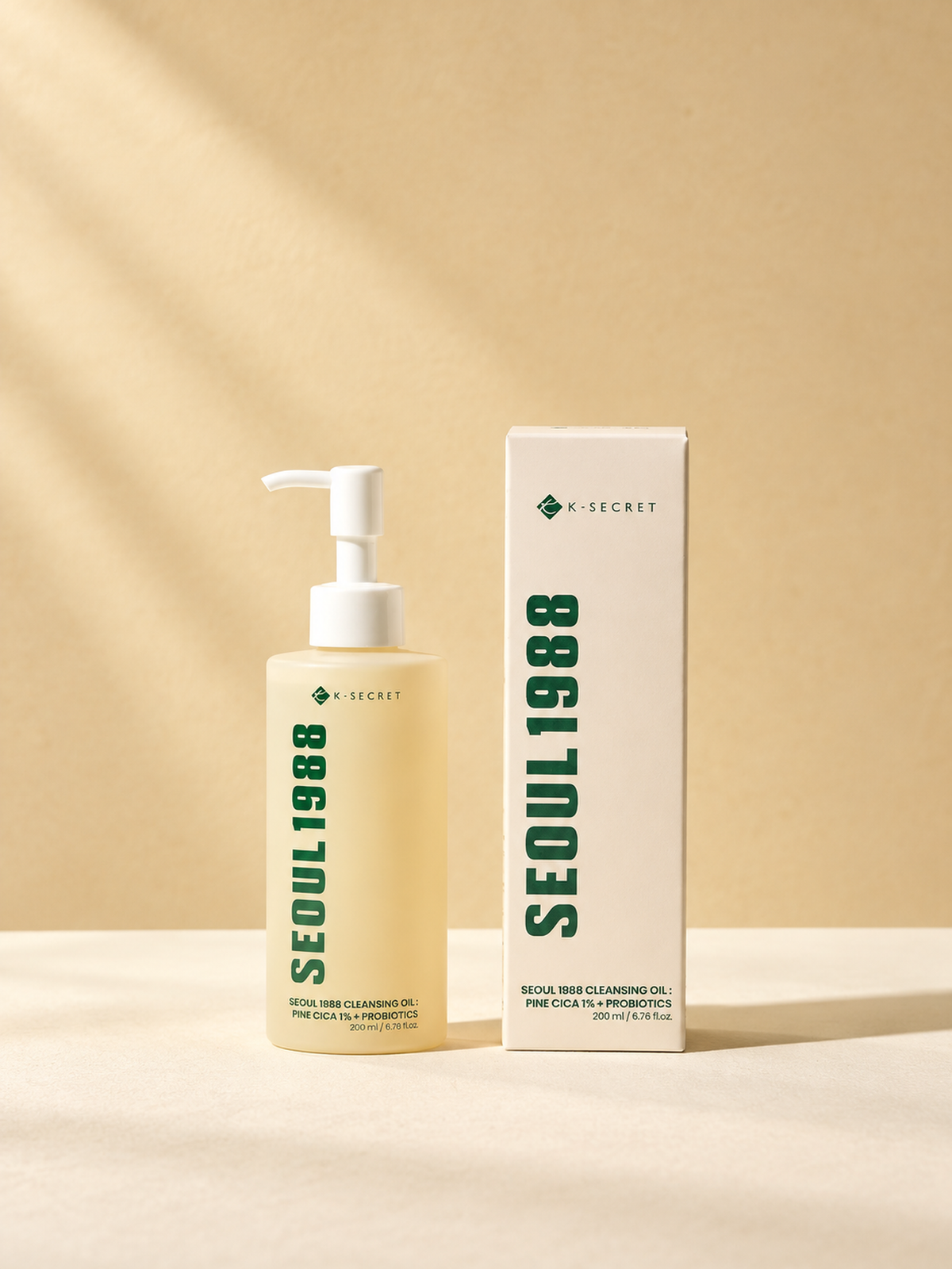 K-Secret Seoul 1988 Cleansing Oil: Pine CICA 1% + Probiotics 200ml