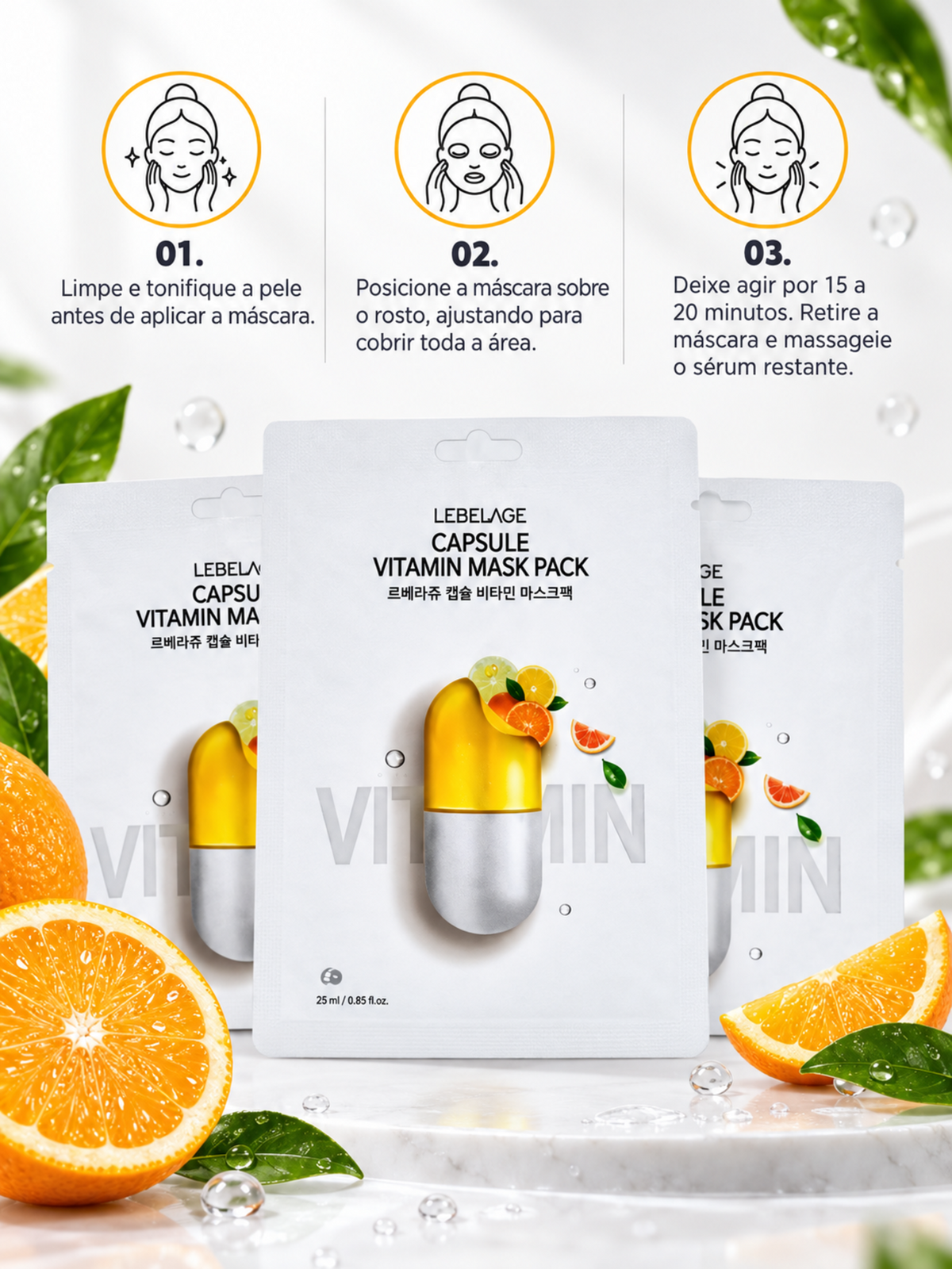 Lebelage Máscara Premium De Hidratação Cápsula De Vitaminas 28ml