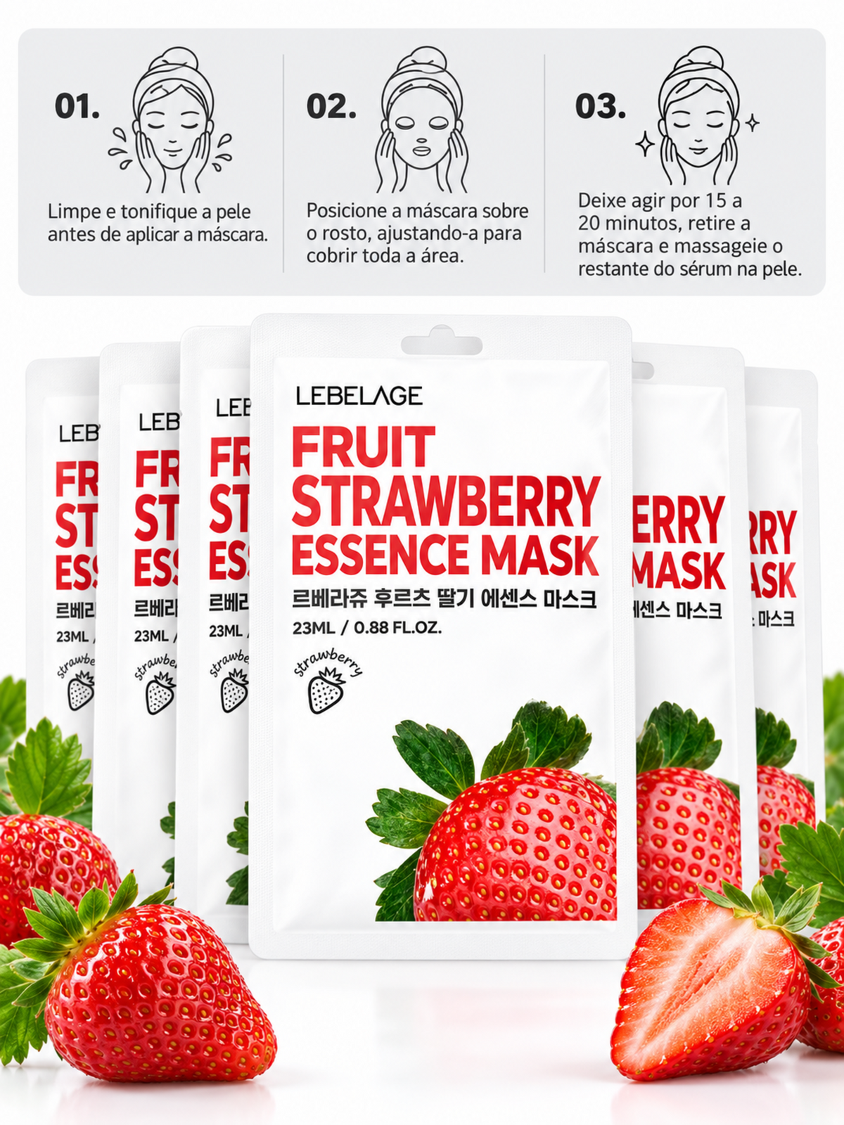 Lebelage Máscara De Hidratação Essência De Morango 28ml