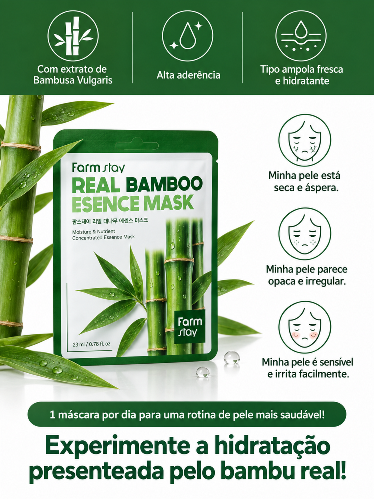 Farmstay Máscara Facial De Bambu 23ml