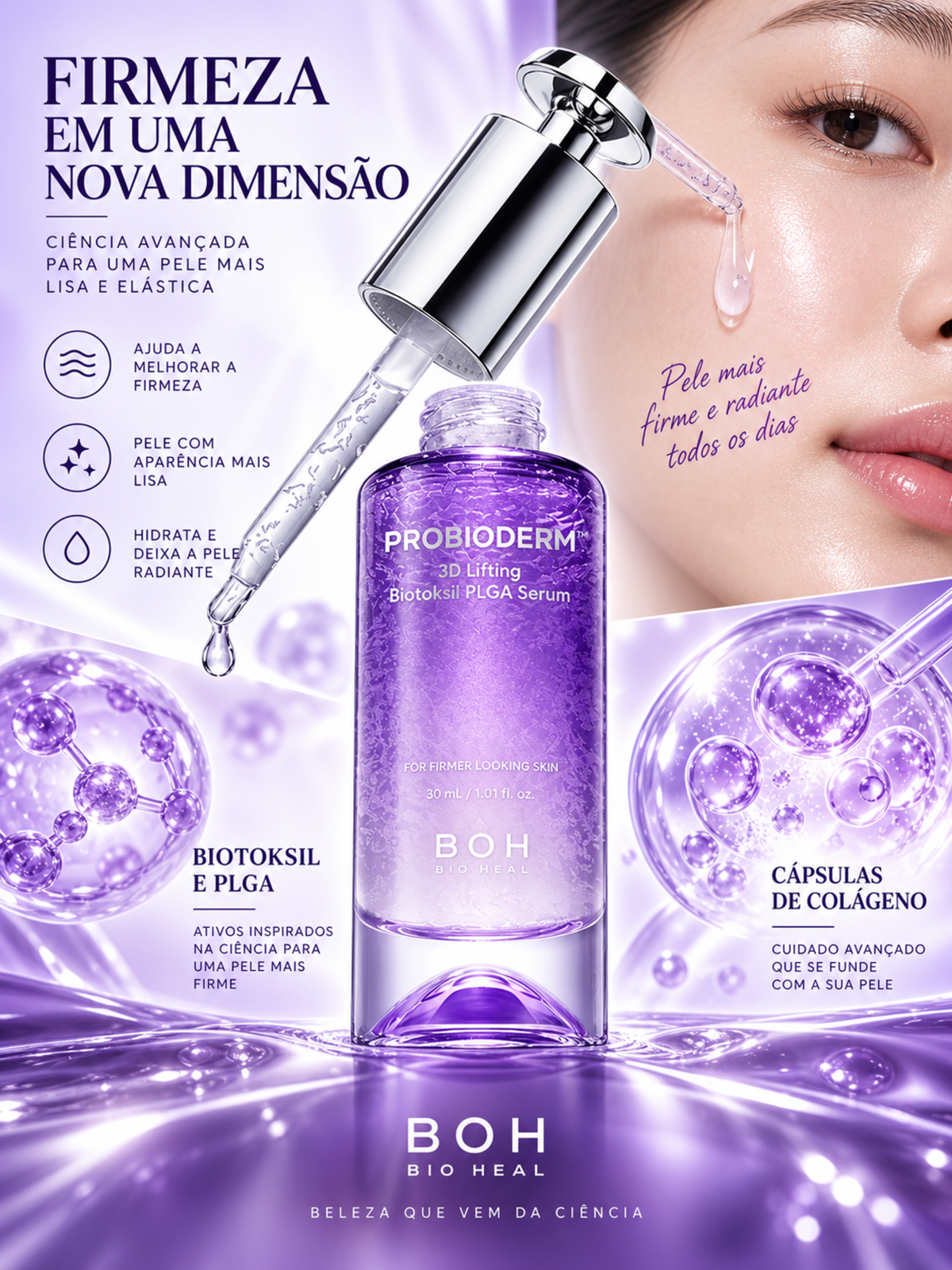Bioheal BOH Probioderm Sérum Facial Lifting 3D com Biotoksil e PLGA 30ml