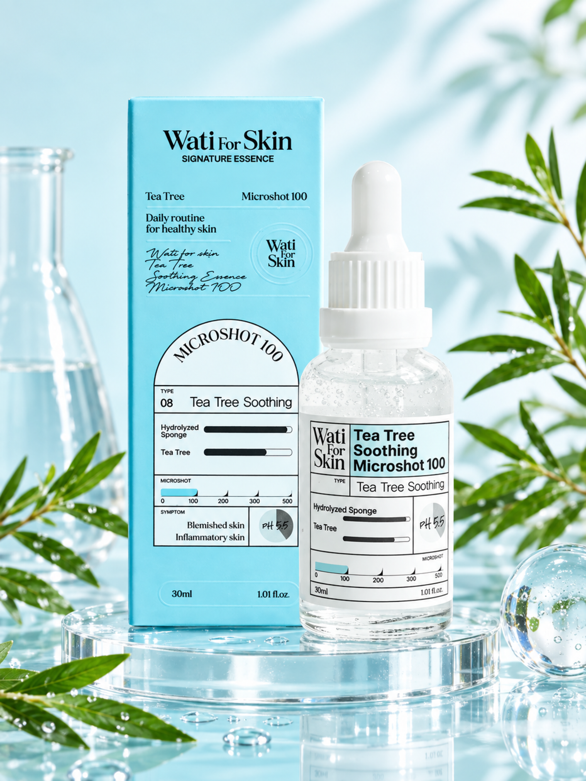 WATI FOR SKIN Tea Tree Soothing Essence Micro Spicule 100 30ml