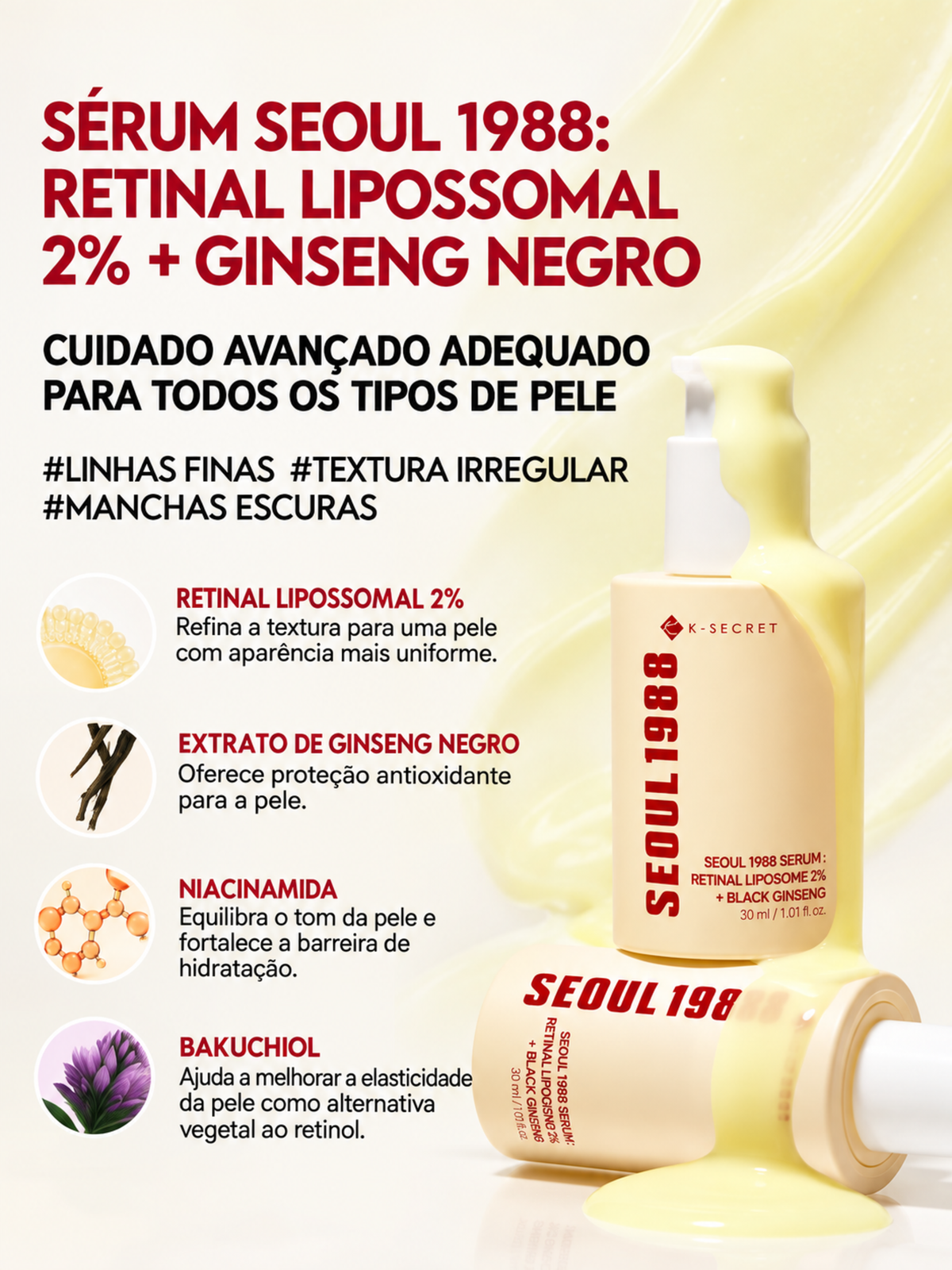 K-Secret Seoul 1988 Serum: Retinal Liposome 2% + Black Ginseng 30ml