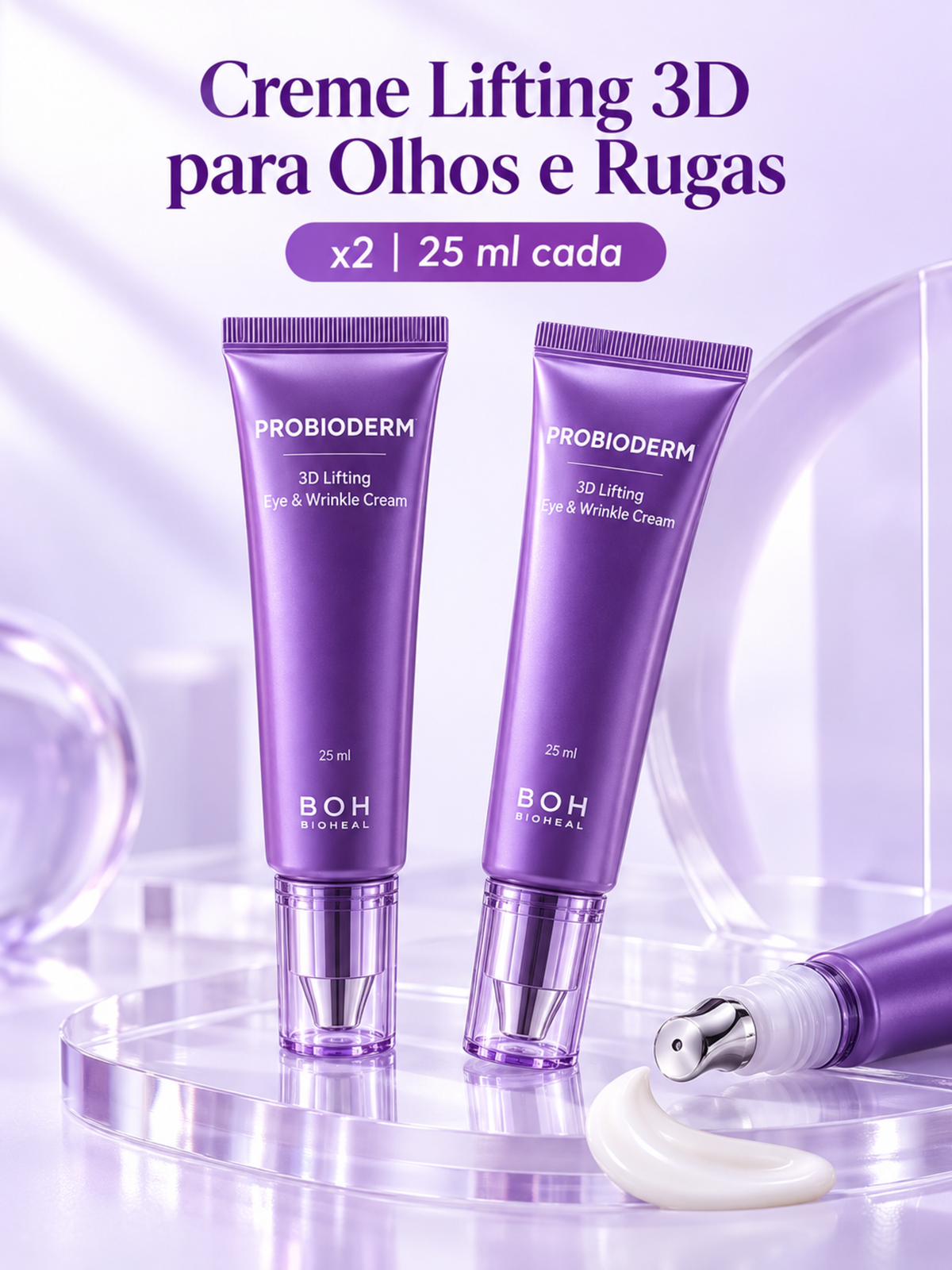 Bioheal BOH Probioderm Creme Lifting 3D para Olhos e Rugas 25ml x2