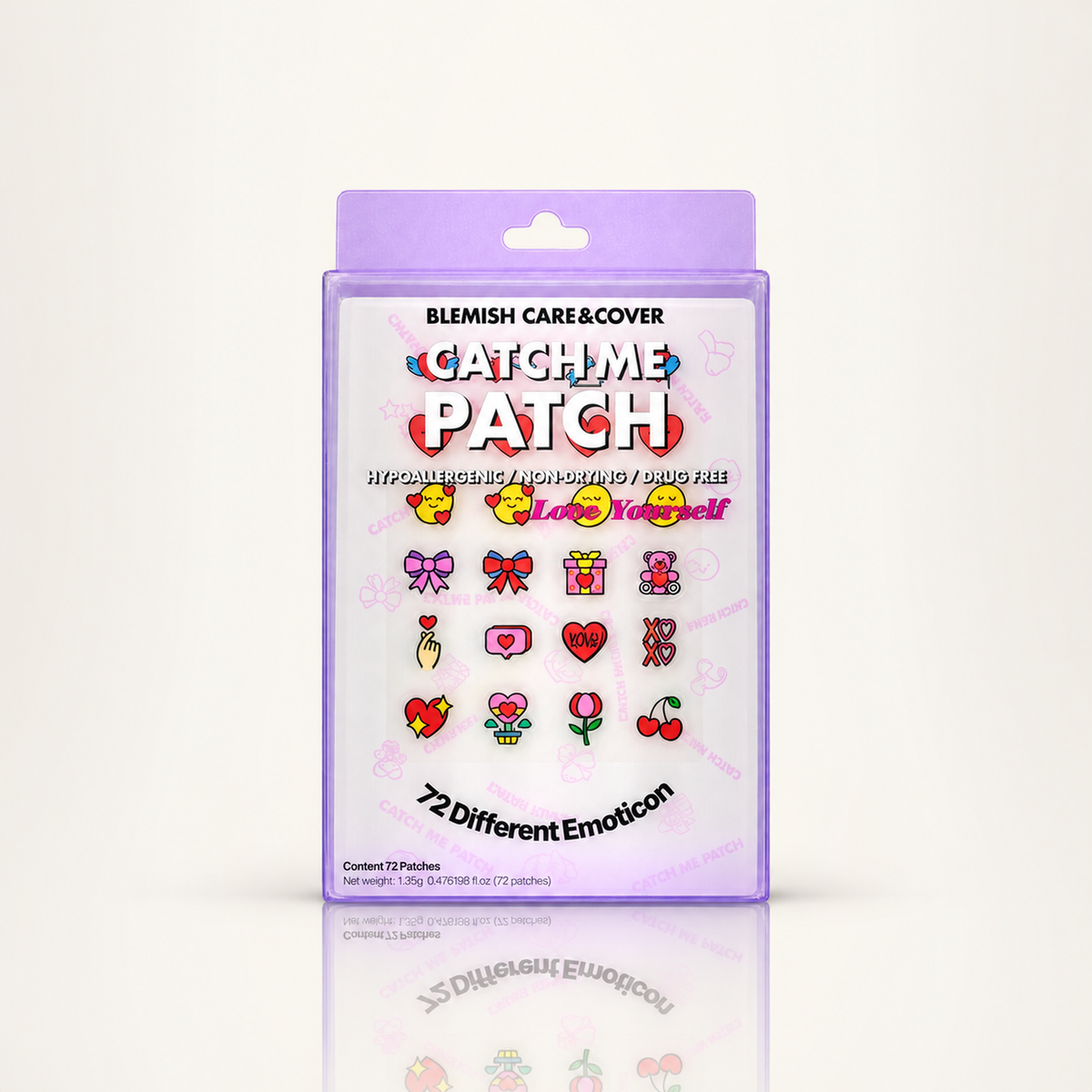 Catch Me Patch Adesivo para Acne Emoticon Love Yourself 72un