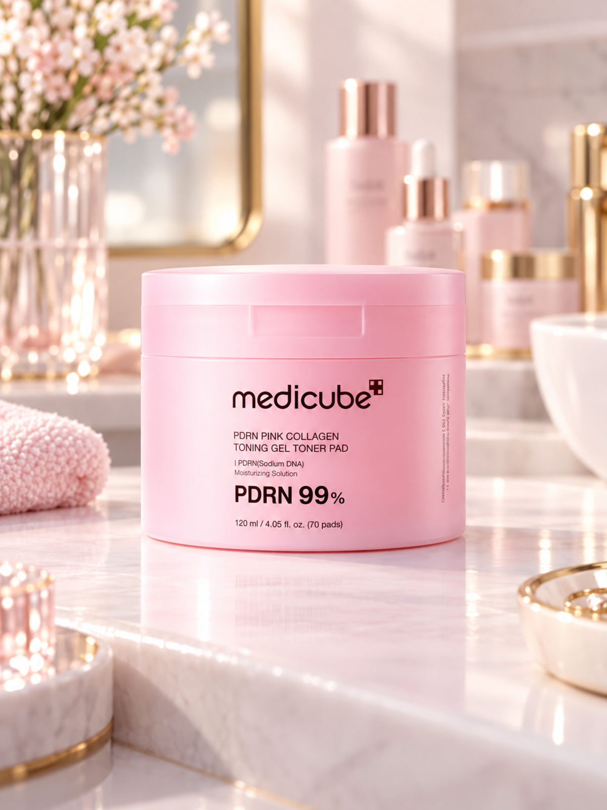 Medicube PDRN Pink Collagen Toning Gel Toner Pad 120ml