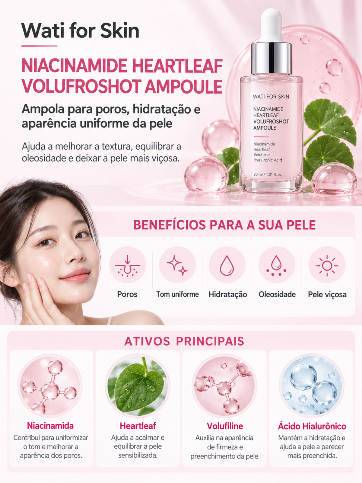 WATI FOR SKIN Niacinamide Heartleaf Volufroshot Ampoule 30ml