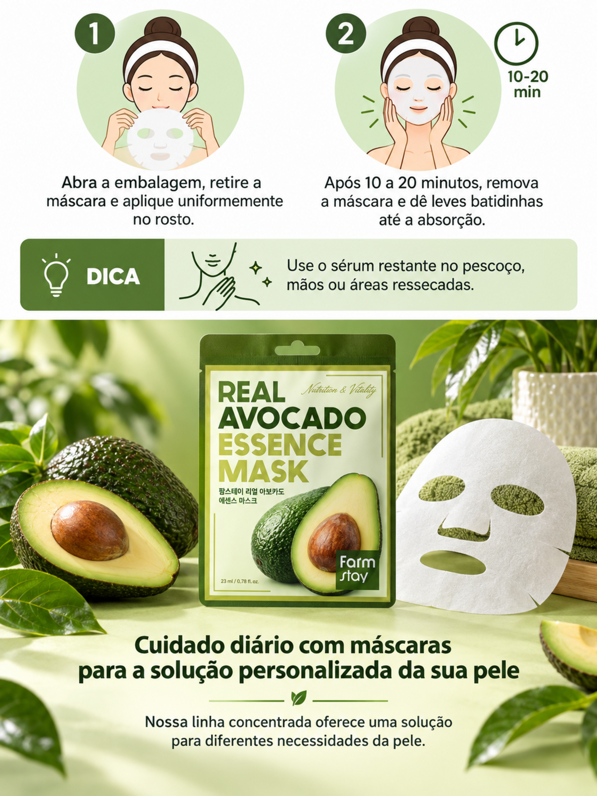 Farmstay Máscara Facial De Abacate 23ml