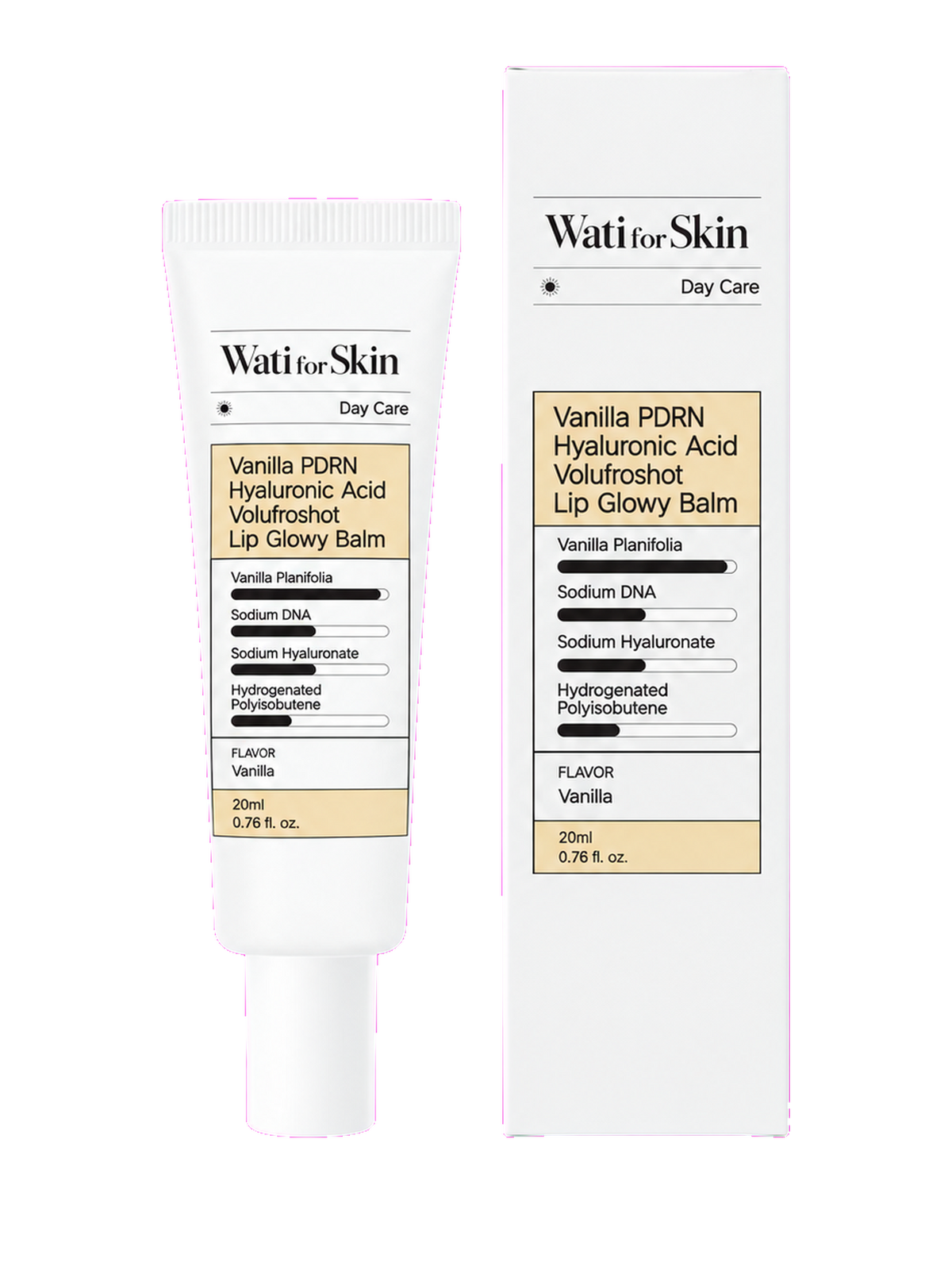 WATI FOR SKIN Vanilla PDRN Hyaluronic Acid Volufroshot Lip Glowy Balm 20ml