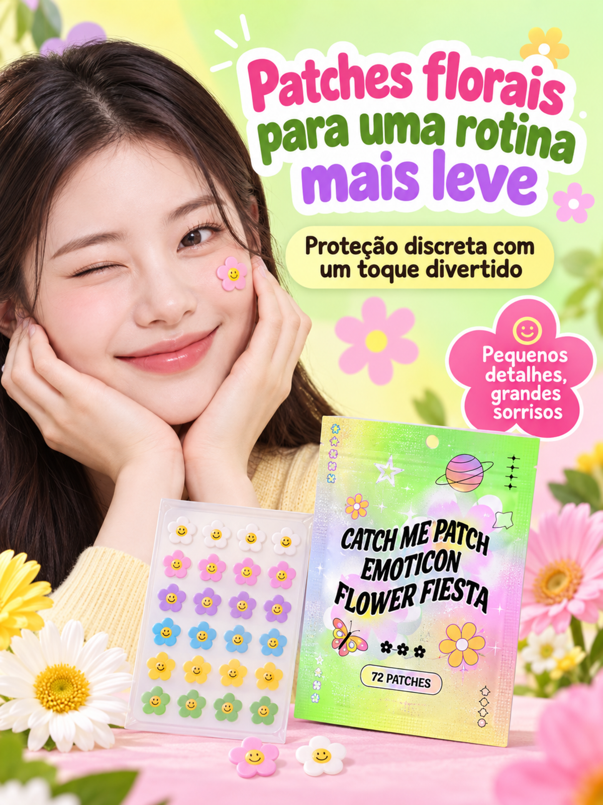 Catch Me Patch Adesivo para Acne Flower Fiesta 72un
