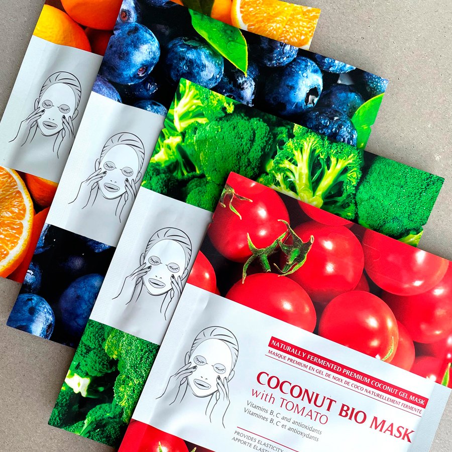 kollab_leaders_insolution_coconut_bio_mask_mascara_facial_em_biocelulose_de_coco_vegano_linha_completa.jpg kit máscaras faciais superfoods - imagem 1