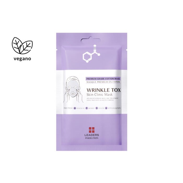 kollab_leaders_insolution_wrinkle_tox_skin_clinic_mask_mascara_facial_em_folha_antirrugas_vegano.jpg wrinkle tox skin clinic mask - imagem 1