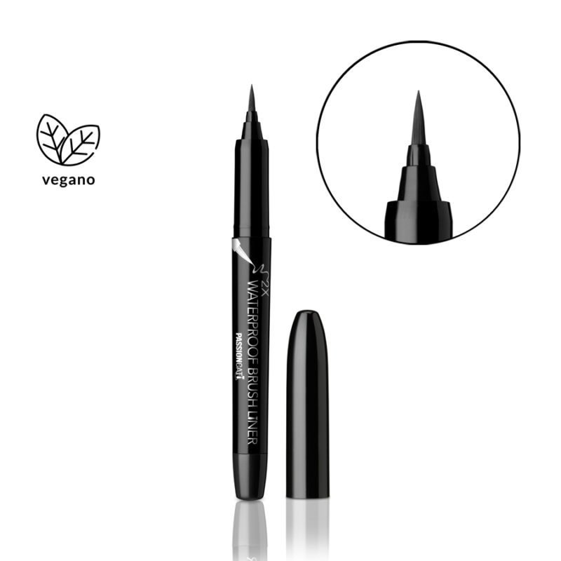 kollab passioncat 2x waterproof brush liner delineador a prova dagua com ponta pincel preto vegano | kollab | k-beauty