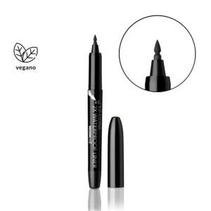kollab passioncat 2x waterproof ez cone liner delineador a prova dagua com ponta ez cone preto vegano | kollab | k-beauty